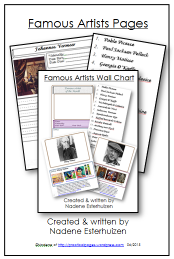 Famous Artist Pages cover